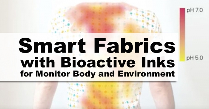 Smart fabrics with bioactive inks monitor body and environment by changing color