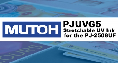 MUTOH PJUVG5 UV Ink for the PJ-2508UF Flatbed Printer Stretchabilty